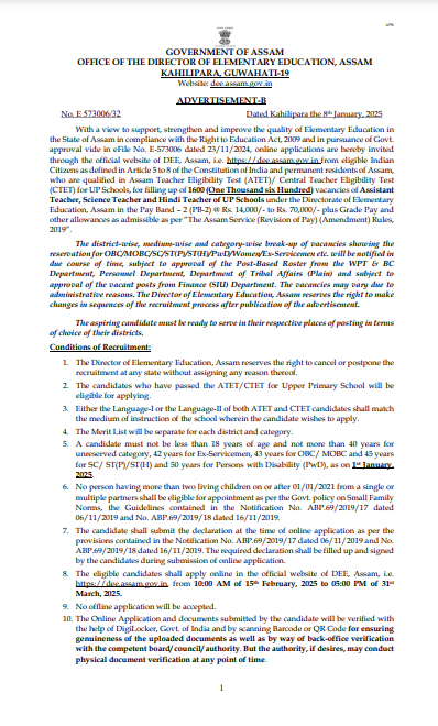 Assam Assistant Teachers