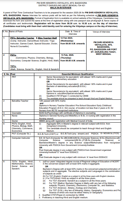 pm shri kv afs bagdogra