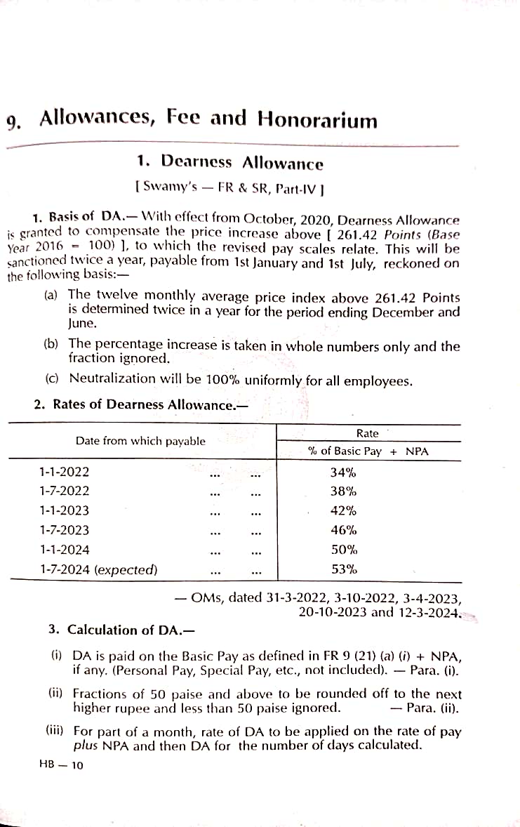 Dearness allowances