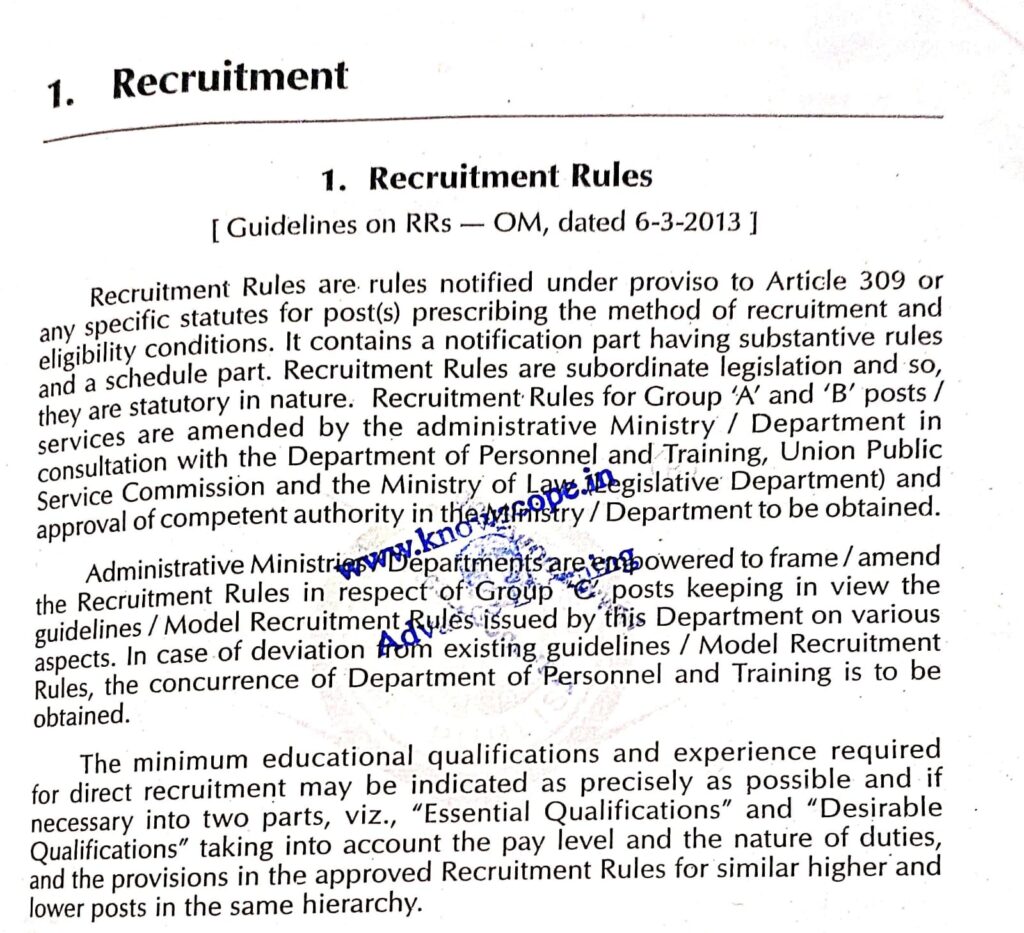 Recruitment Rules
