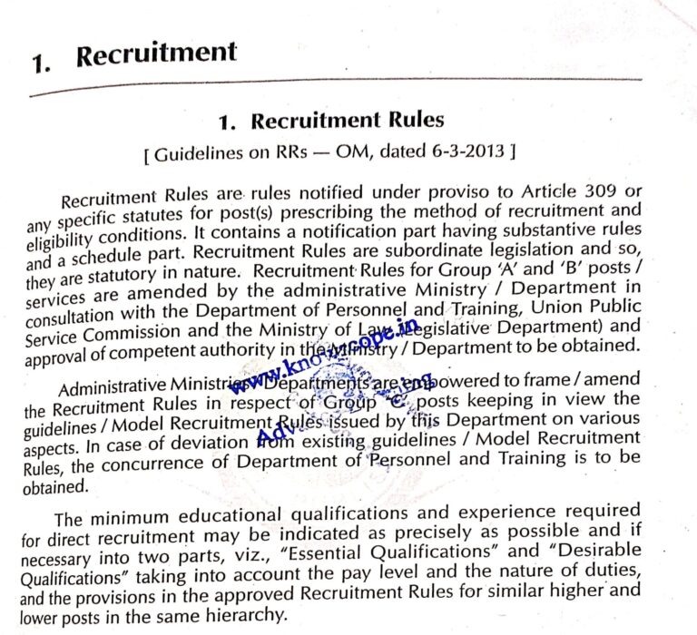 Recruitment Rules