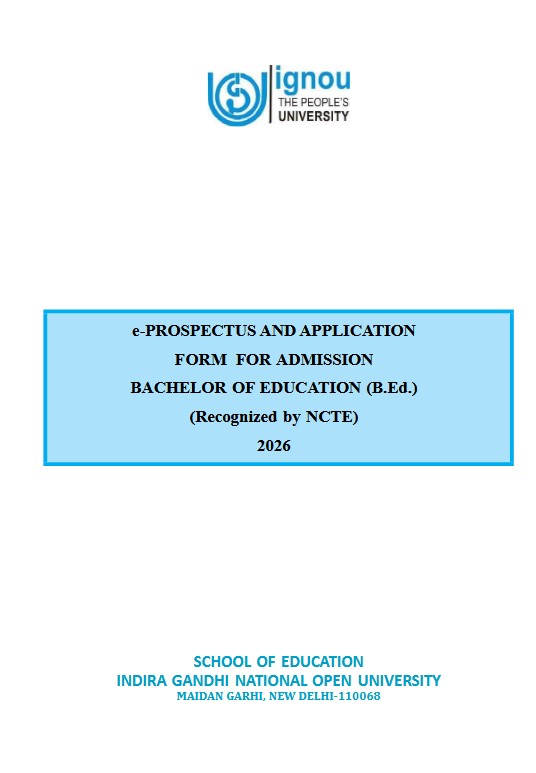 e-PROSPECTUS AND APPLICATION FORM FOR ADMISSION BACHELOR OF EDUCATION (B.Ed.)